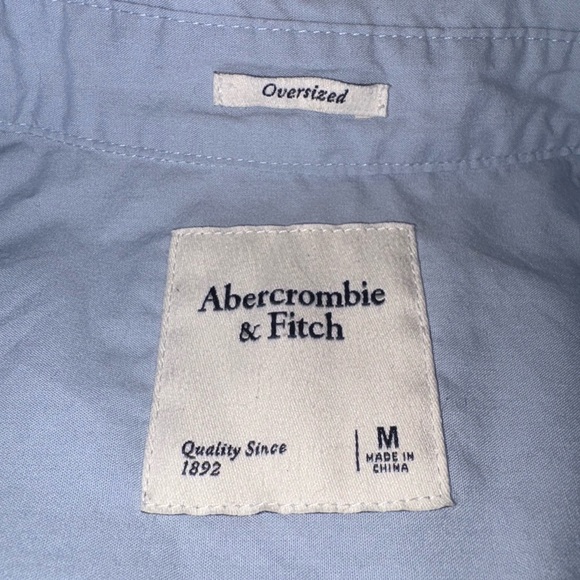 Abercrombie & Fitch Oversized Button Down Shirt Light Blue Size M II - Picture 4 of 5